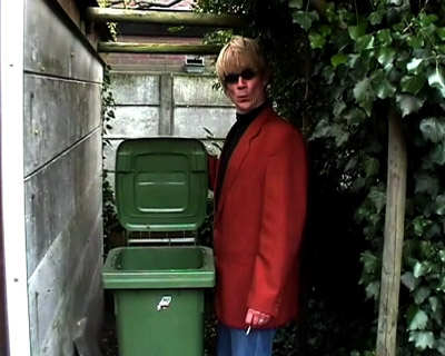 A Heino lookalike in a music video as an hommage to the German folksinger
